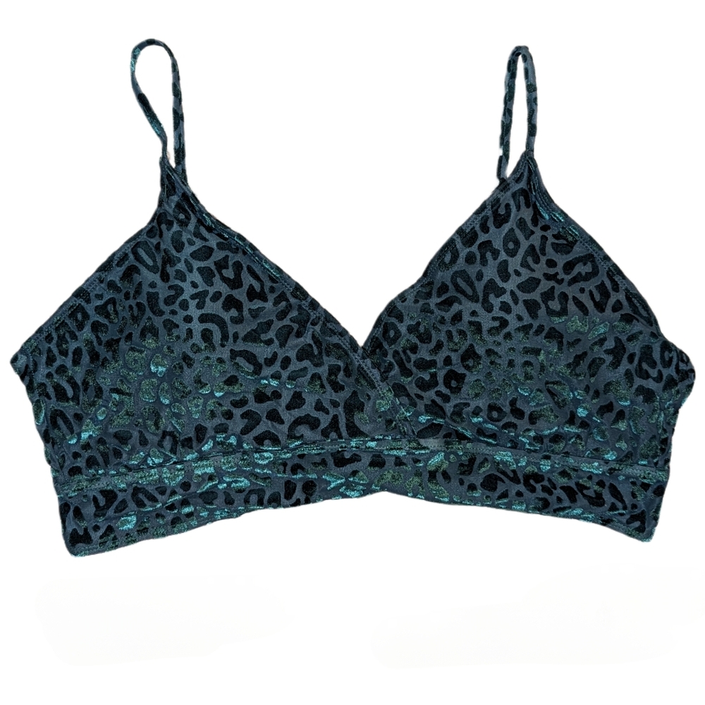 NWOT SHEIN Curve Velvet Green Leopard Print Bikini, Size 2XL - Picture 3 of 9